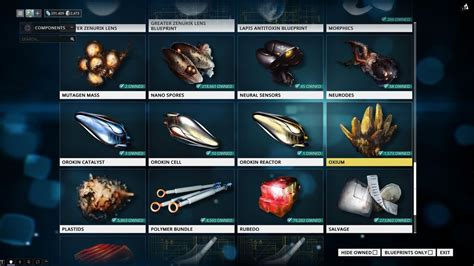 warframe crafting materials.